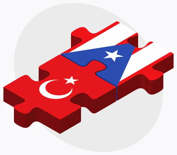 Флаги Турции и Пуэрто-Рико — стоковый вектор