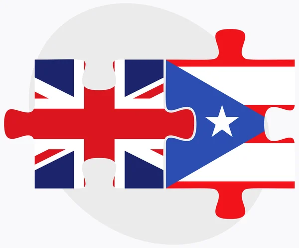 Banderas del Reino Unido y Puerto Rico — Archivo Imágenes Vectoriales