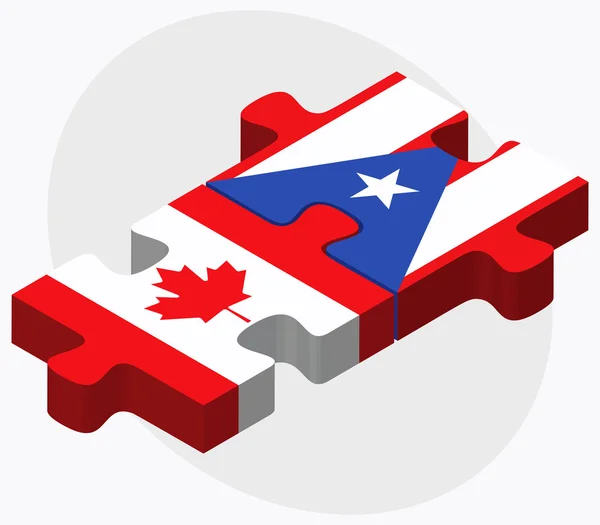 Kanada och Puerto Rico flaggor — Stock vektor