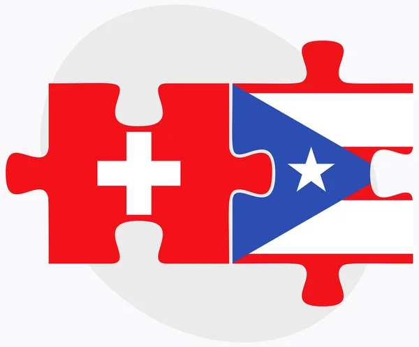 Flaggen der Schweiz und Puerto Ricos — Stockvektor