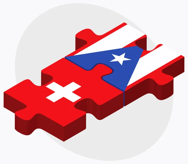 Flaggen der Schweiz und Puerto Ricos — Stockvektor
