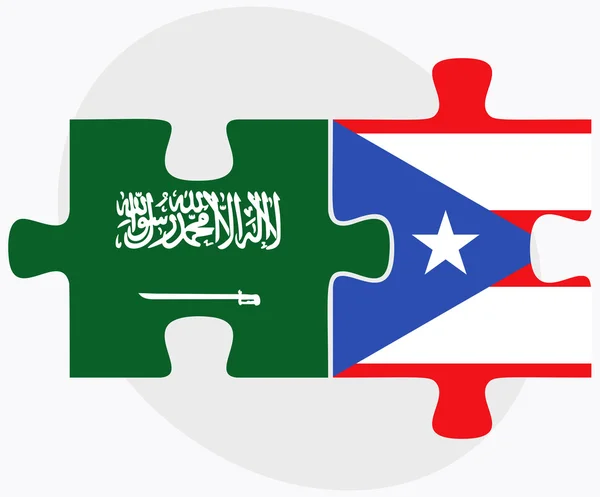 Arabie Saoudite et Porto Rico Drapeaux — Image vectorielle