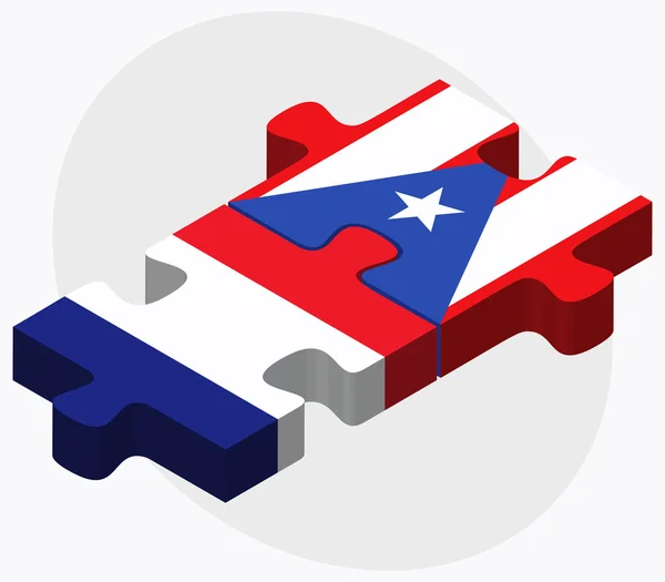 Francji i Puerto Rico flagi — Wektor stockowy