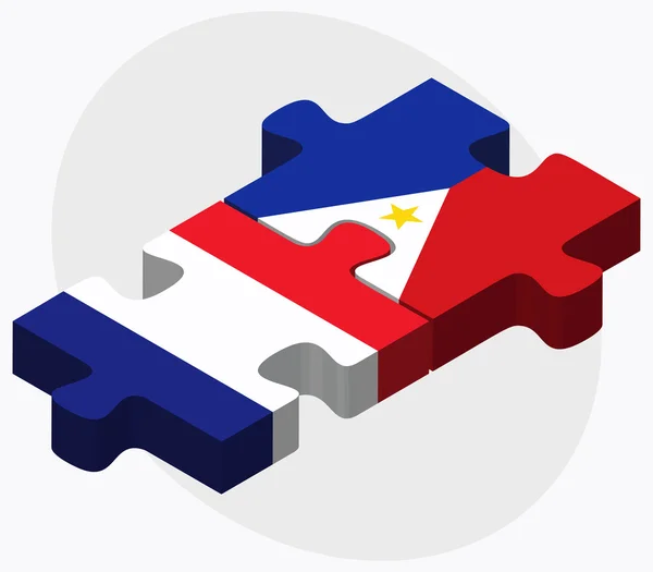 Bandeiras de frança e filipinas — Vetor de Stock