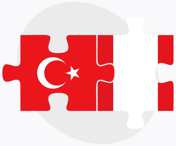 Turkije en Peru vlaggen — Stockvector