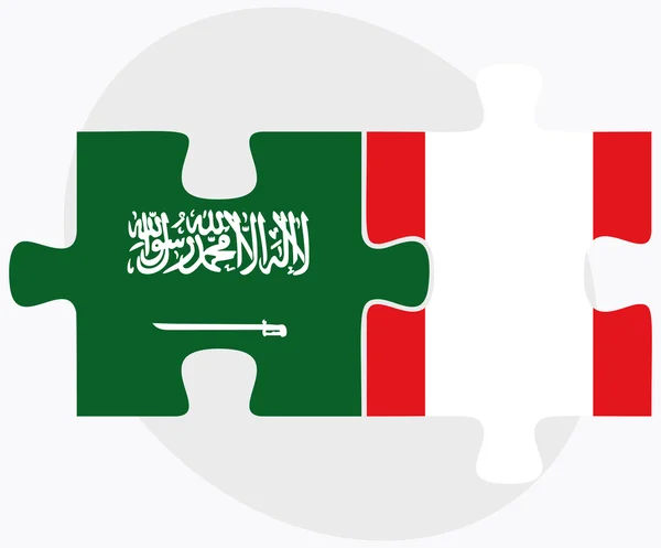 Bandiere Arabia Saudita e Perù — Vettoriale Stock