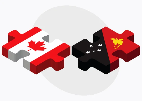 Banderas de Canadá y Papúa Nueva Guinea — Vector de stock