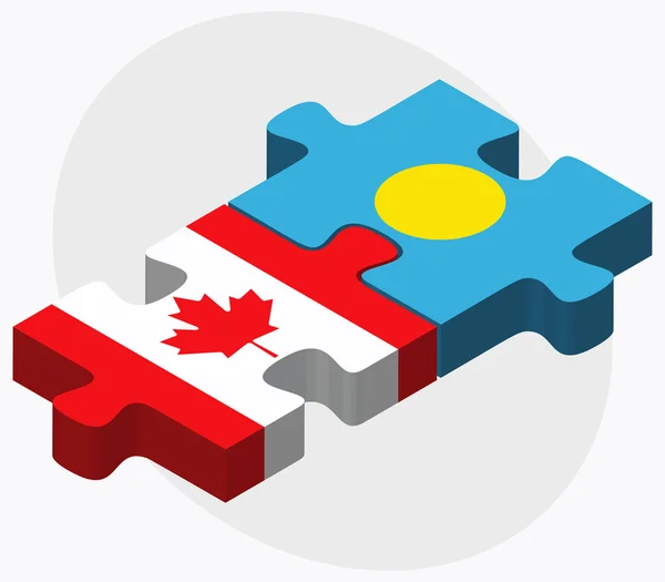 Banderas de Canadá y Palaos — Vector de stock