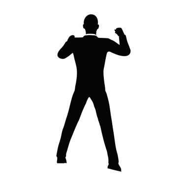 işadamı siluet goril poz