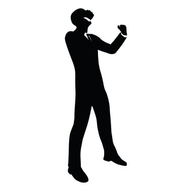 işadamı siluet goril poz