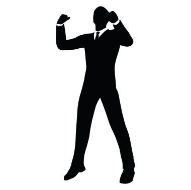 işadamı siluet goril poz