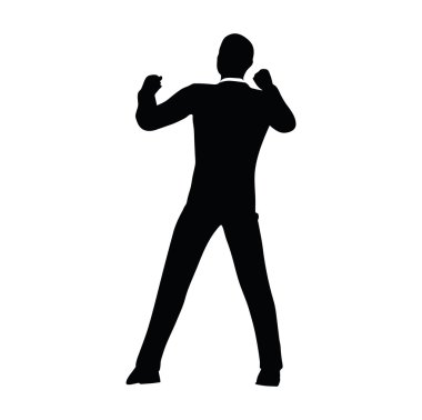 işadamı siluet goril poz