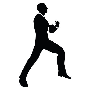 işadamı siluet goril poz