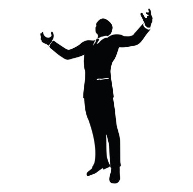 işadamı siluet goril poz