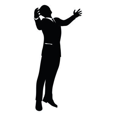 işadamı siluet goril poz