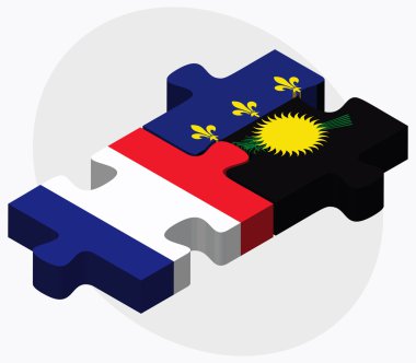 Fransa ve Guadeloupe bayrakları
