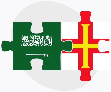 Suudi Arabistan ve Guernsey bayrakları
