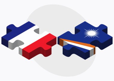 Fransa ve Marshall Adaları bayrakları