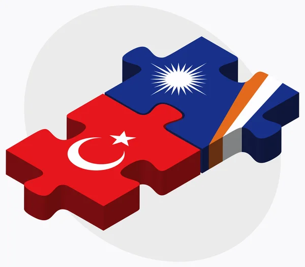 Flaggen der Türkei und der Marshallinseln — Stockvektor
