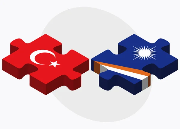 Turkey and Marshall Islands Flags — Stock Vector