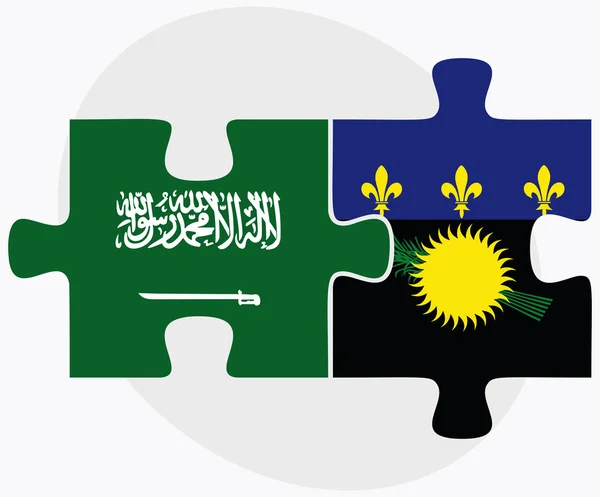 Banderas de Arabia Saudita y Guadalupe — Vector de stock