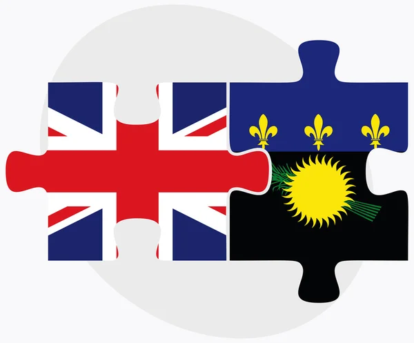 Флаги Великобритании и Гваделупы — стоковый вектор