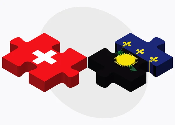 Флаги Швейцарии и Гваделупы — стоковый вектор