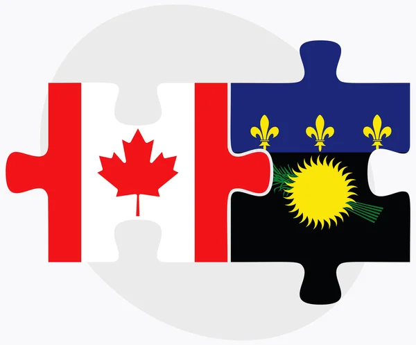 Drapeaux du Canada et de la Guadeloupe — Image vectorielle