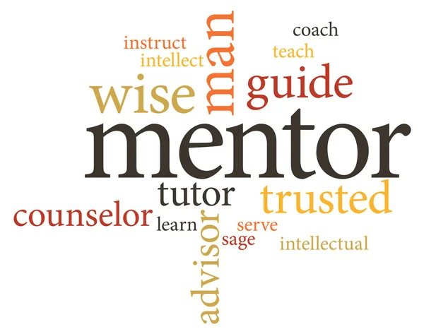 Illustration in word clouds of the word mentor — Stock Vector