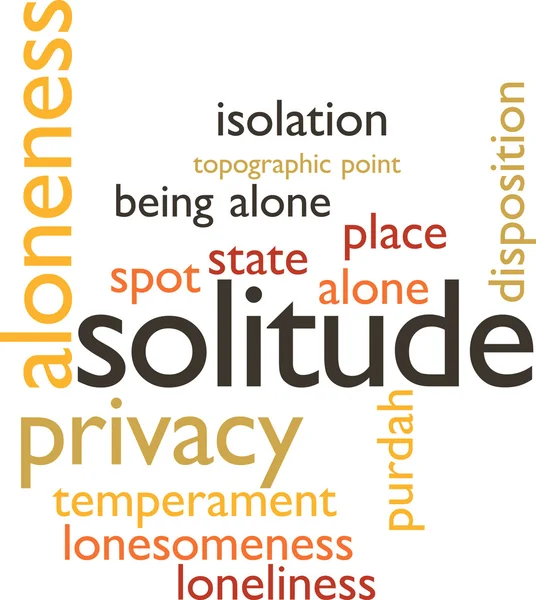 Illustration in word clouds of the word solitude — Stock Vector