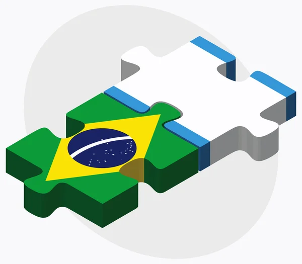 Drapeaux du Brésil et du Guatemala — Image vectorielle