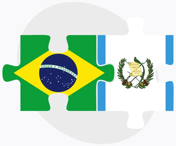 Brasilien und Guatemala-Flaggen — Stockvektor