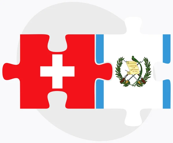 Drapeaux de Suisse et Guatemala — Image vectorielle