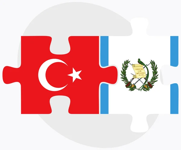 Turkiet och Guatemala flaggor — Stock vektor