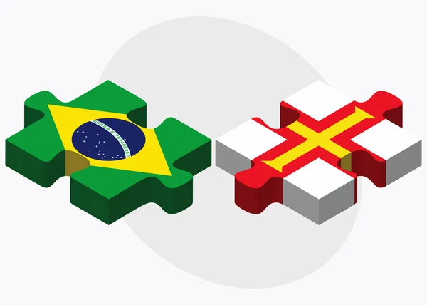 Brazílie a Guernsey příznaky — Stockový vektor