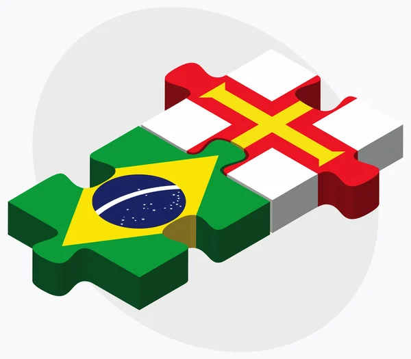 Bendera Brasil dan Guernsey - Stok Vektor