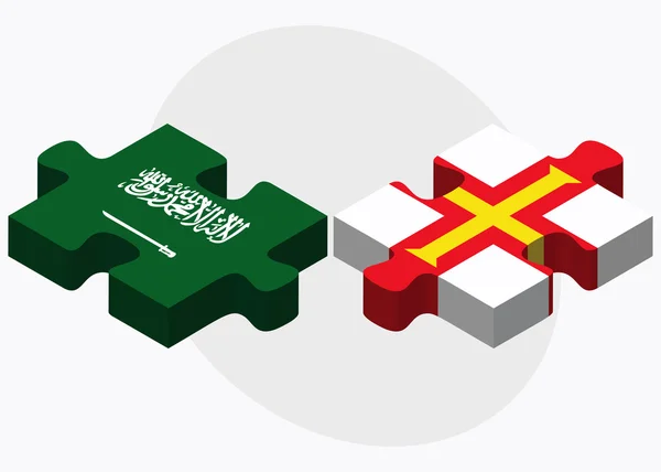 Saoedi-Arabië en Guernsey vlaggen — Stockvector