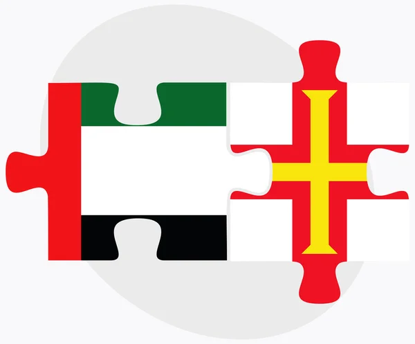 Émirats arabes unis et drapeaux de Guernesey — Image vectorielle