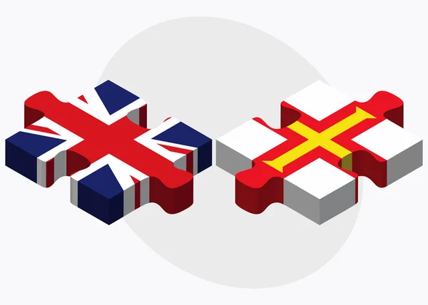 Ηνωμένο Βασίλειο και Guernsey σημαίες — Διανυσματικό Αρχείο