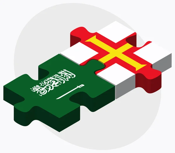 Suudi Arabistan ve Guernsey bayrakları — Stok Vektör
