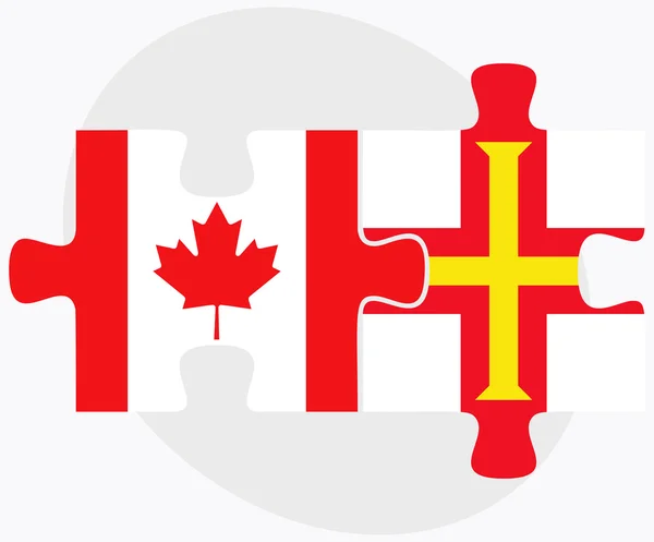 Canada and Guernsey Flags — Stock Vector