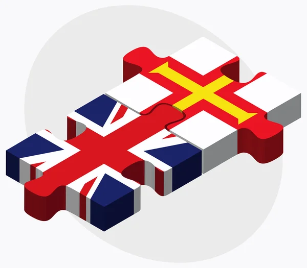 Wielka Brytania i flagi Guernsey — Wektor stockowy