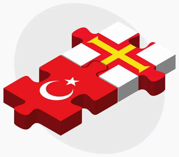 Banderas de Turquía y Guernsey — Vector de stock