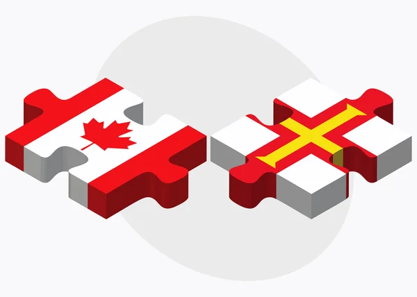 Banderas de Canadá y Guernsey — Vector de stock