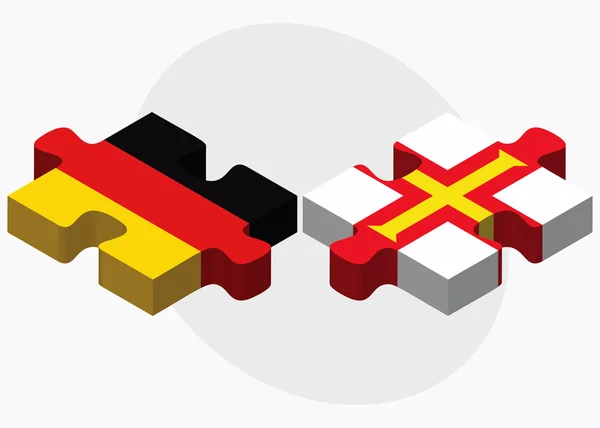 Duitsland en Guernsey vlaggen — Stockvector