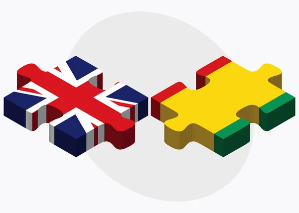 Bandiere del Regno Unito e della Guinea — Vettoriale Stock