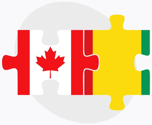 Banderas de Canadá y Guinea — Vector de stock