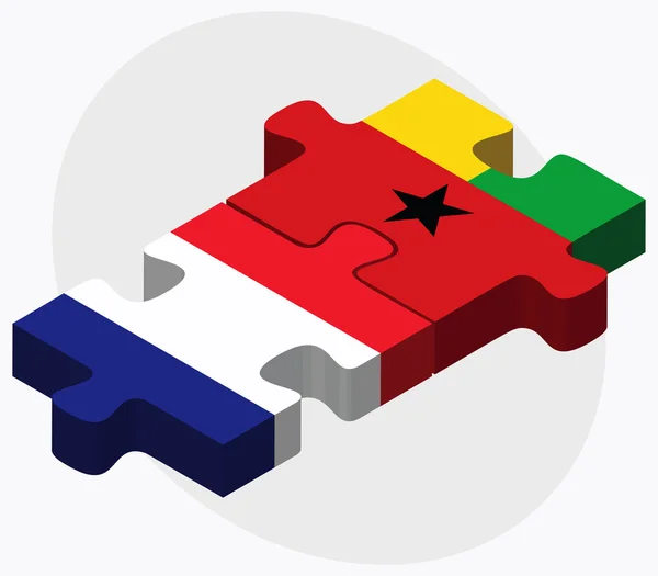 Bandiere Francia e Guinea-Bissau — Vettoriale Stock