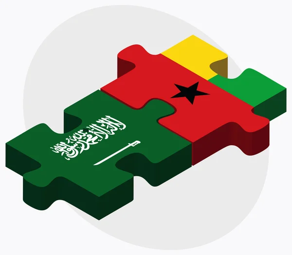 Suudi Arabistan ve Gine Bissau bayrakları — Stok Vektör
