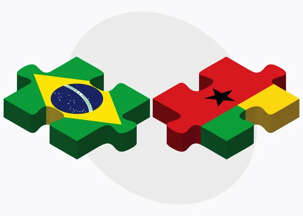 Brazilië en Guinee-Bissau vlaggen — Stockvector
